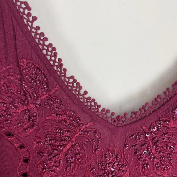 Free People Delphine Embellished Plum Purple Slip Dress Size Medium - Picture 8 of 14